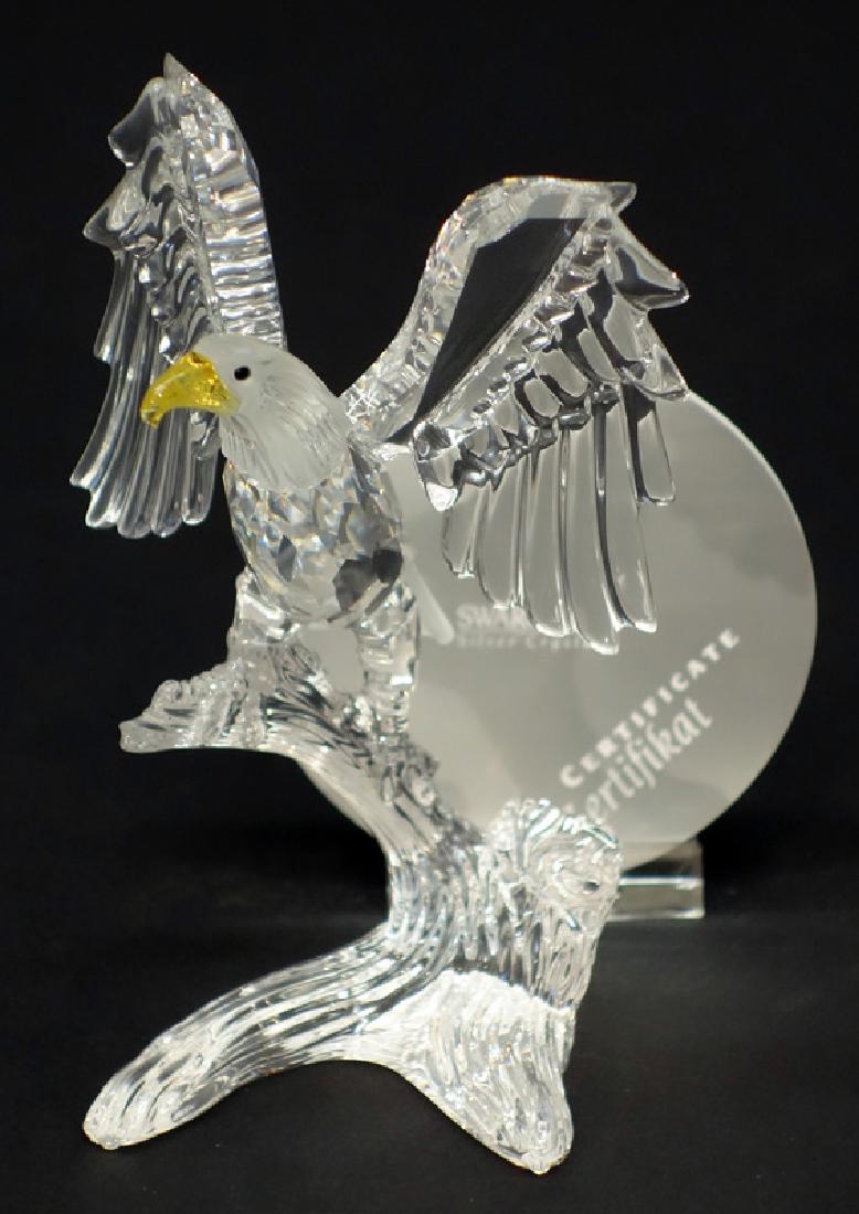 SWAROVSKI "BALD EAGLE" CRYSTAL FIGURINE: Silver Crystal; original box, packaging, small pamphlet; H-5", M