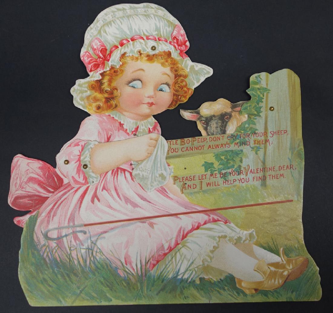 GABRIEL DIE-CUT MECHANICAL VALENTINE: Lil Bo Peep, H-9", G-VG