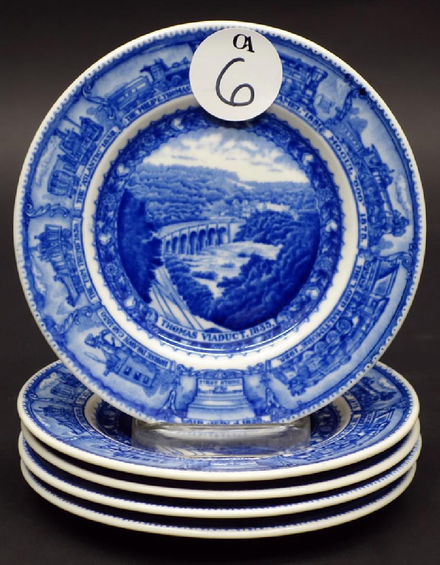 B&O (5) PLATES - THOMAS VIADUCT 6 1/2 INCH: Scammells, Lamberton, design patent