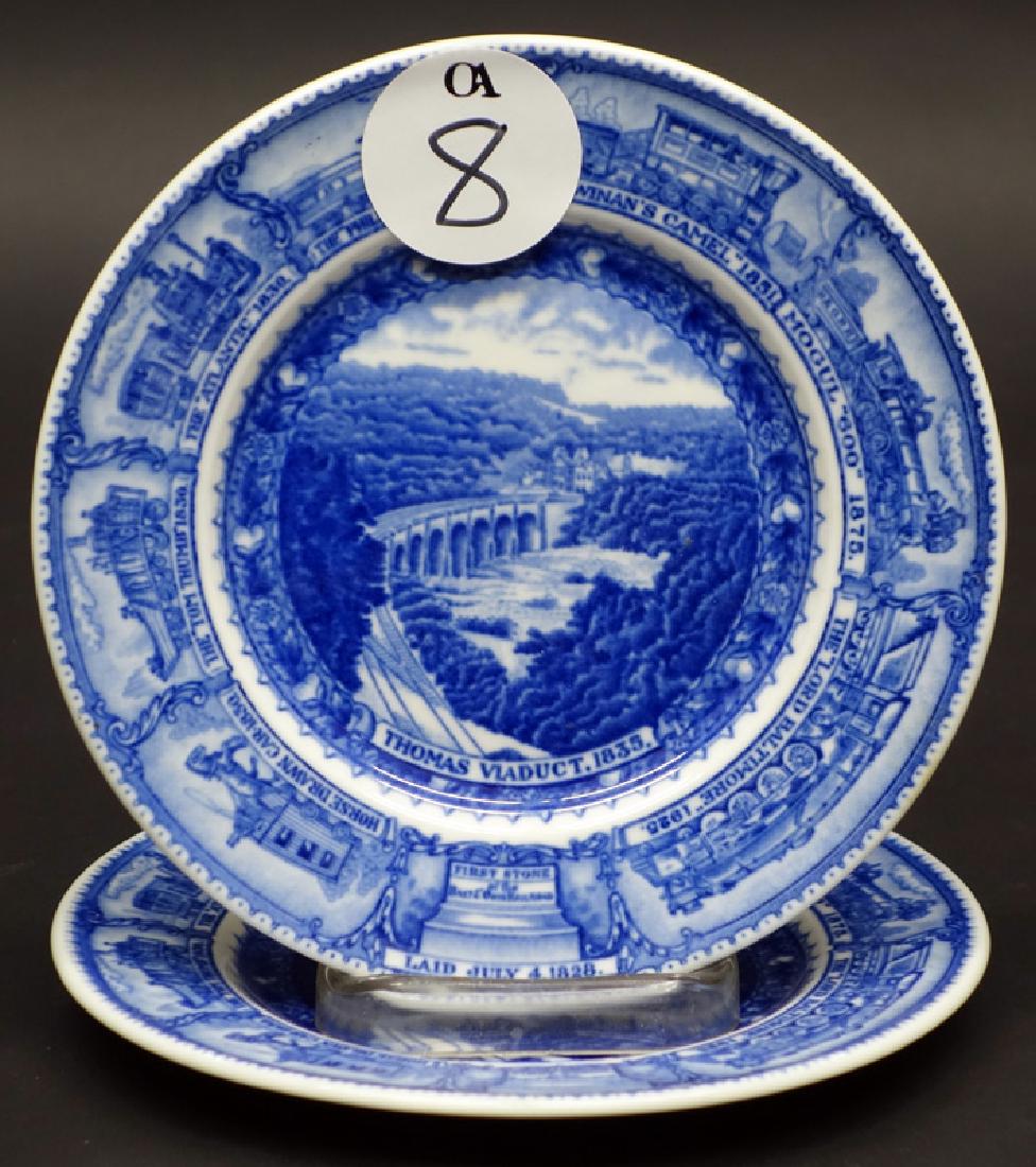 B&O (2) PLATES - THOMAS VIADUCT 6 1/2 INCH: Scammells, Lamberton, patent applied for