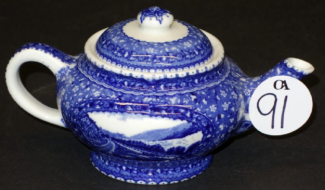 B&O FLORAL TEAPOT WITH LID: Potomac Valley & Thomas Viaduct; Scammell's Lamberton, design patent; 4"
