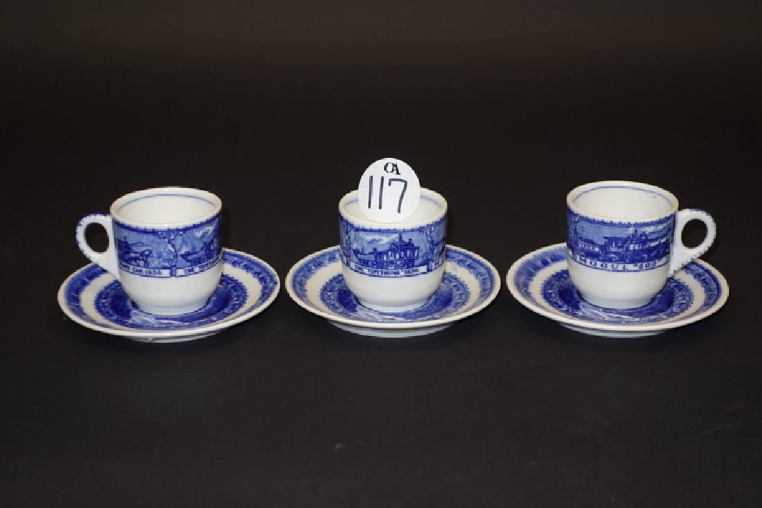 B&O (3) CHOCOLATE CUPS & SAUCERS - THOMAS VIADUCT (1 of 1)