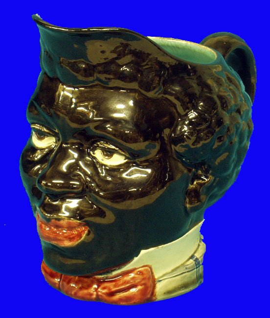 BLACK AMERICANA Sarreguemines Majolica Pitcher