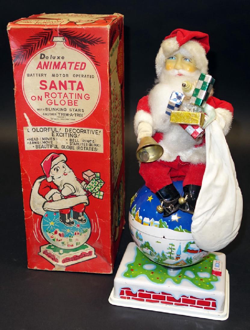 "SANTA ON ROTATING GLOBE" BATTERY OP (1 of 1)