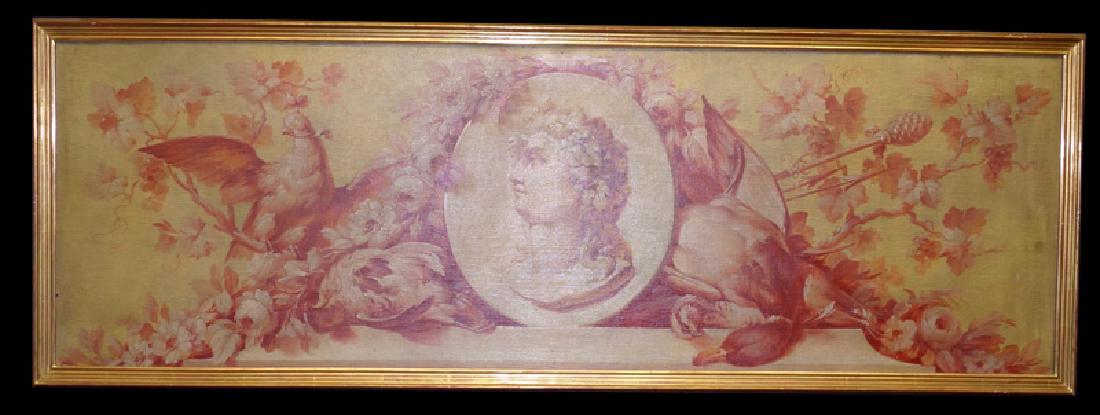 PAIR EARLY CLASSICAL PANEL PAINTINGS (1 of 2)