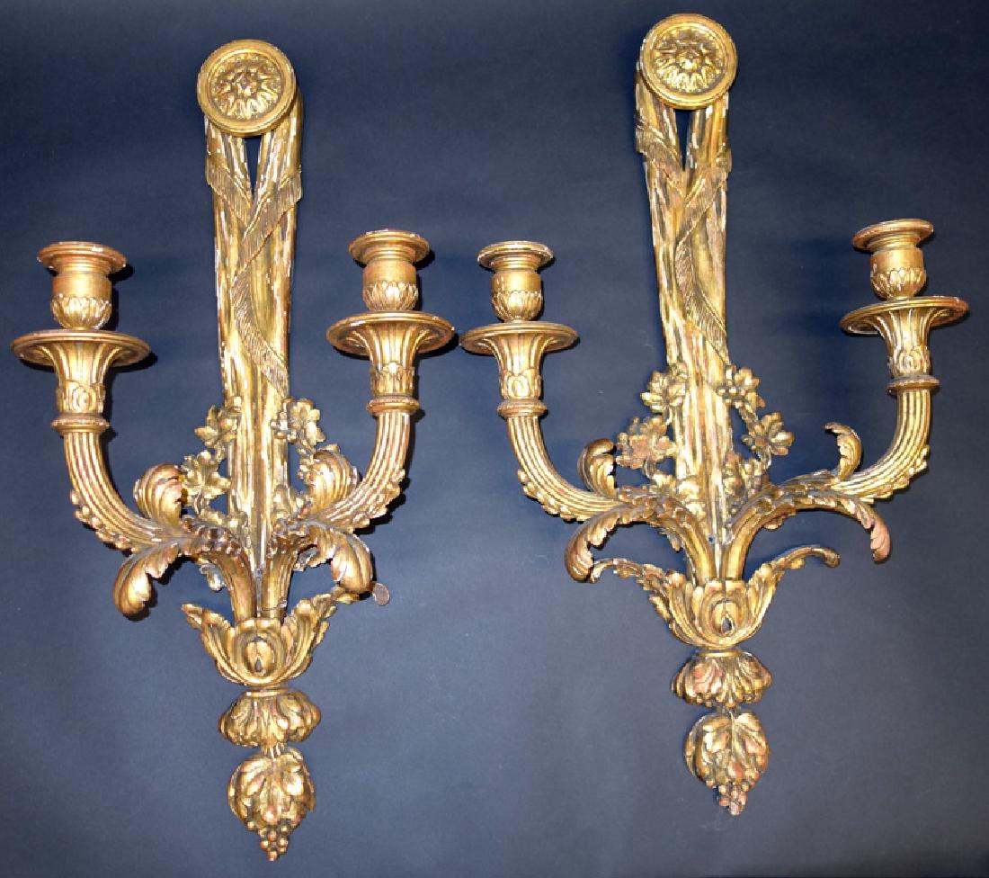 PAIR OF GILT SCONCES (1 of 9)