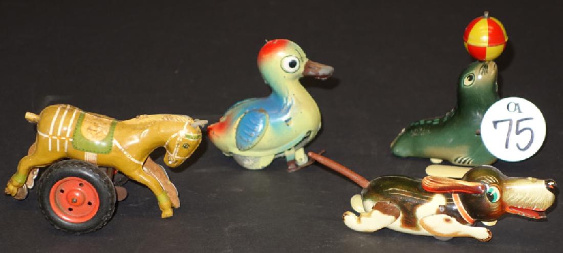 TIN TOY ANIMALS (4) (1 of 1)