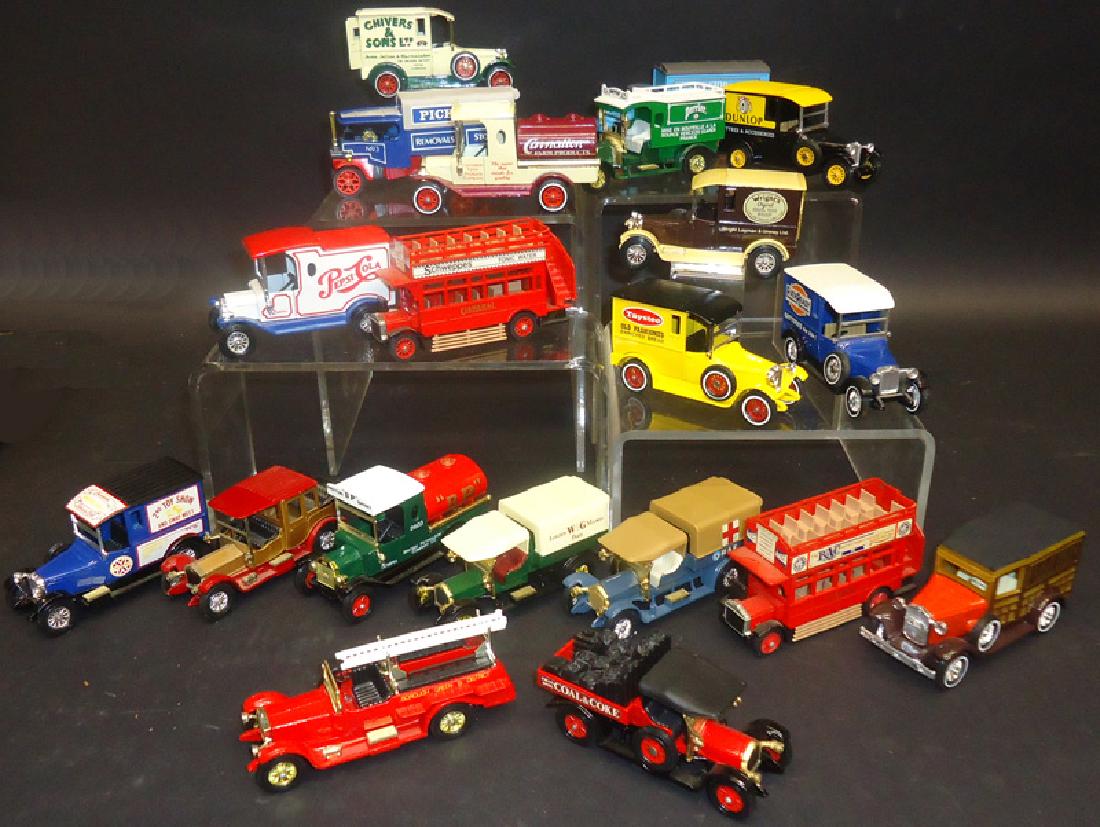 MATCHBOX MODELS OF YESTERYEAR: Mostly advertising vehicles; includes trucks & buses; no boxes; L-3"-4", G-EX