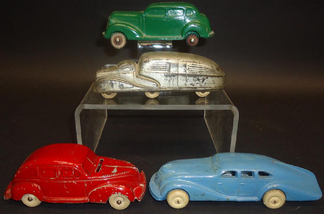 RUBBER and POT METAL TOY CARS (4) (1 of 1)