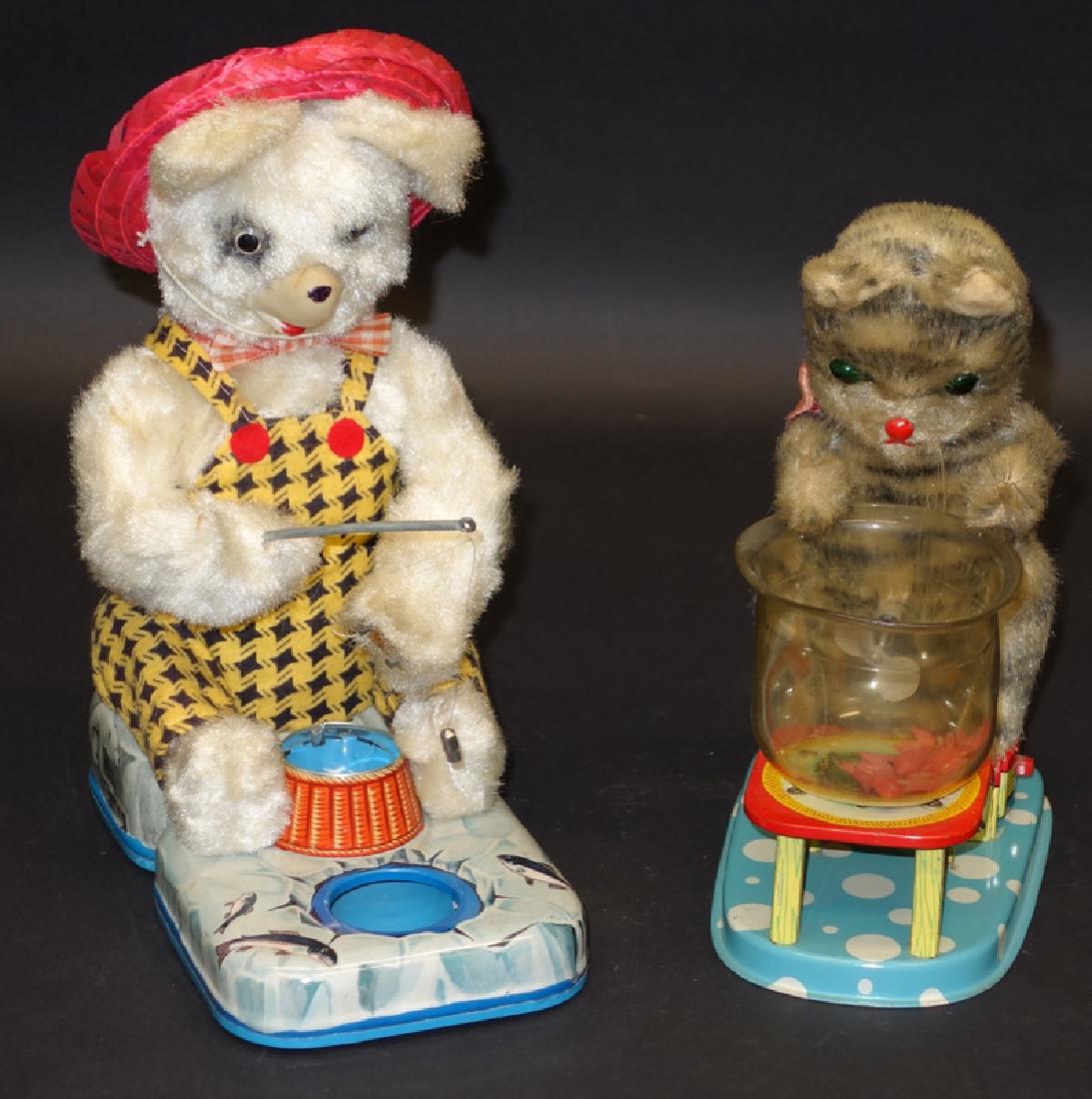 JAPANESE BATTERY OP BEAR & CAT TOY (2) (1 of 1)