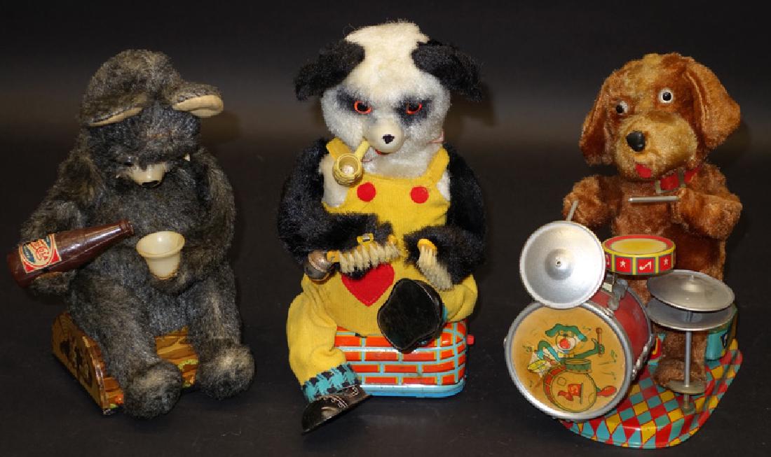 JAPANESE BATTERY OP BEAR & DOG TOYS (3) (1 of 1)
