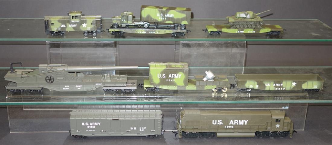U.S. ARMY PLASTIC TRAIN CARS (12) PCS. (1 of 1)