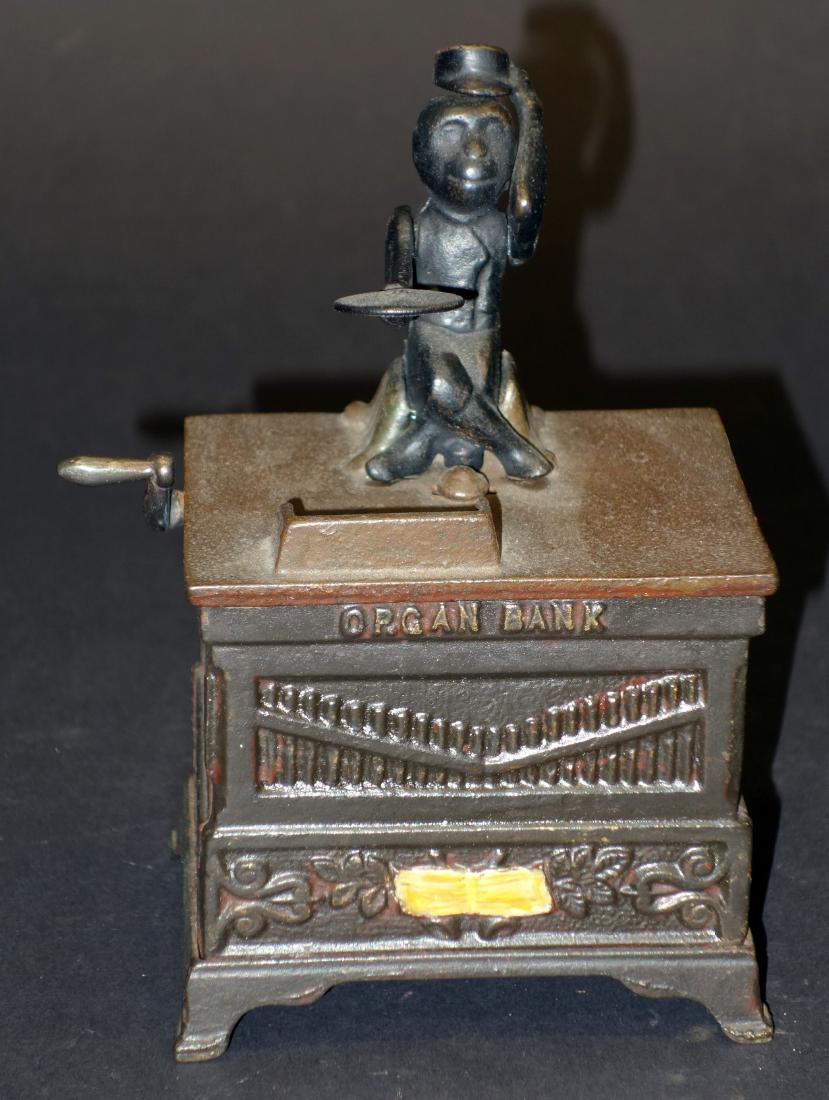 MONKEY "ORGAN BANK" MECHANICAL BANK (1 of 1)