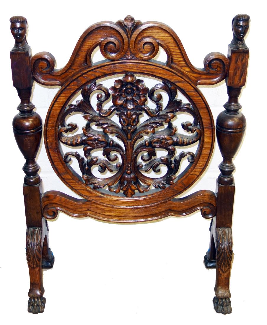 VICTORIAN OAK FIRE SCREEN (1 of 1)