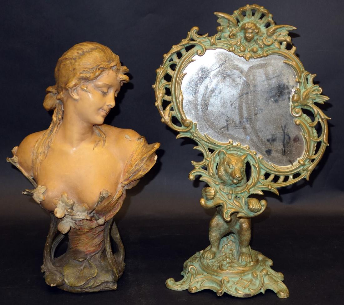 ART NOUVEAU BUST & MIRROR (1 of 1)