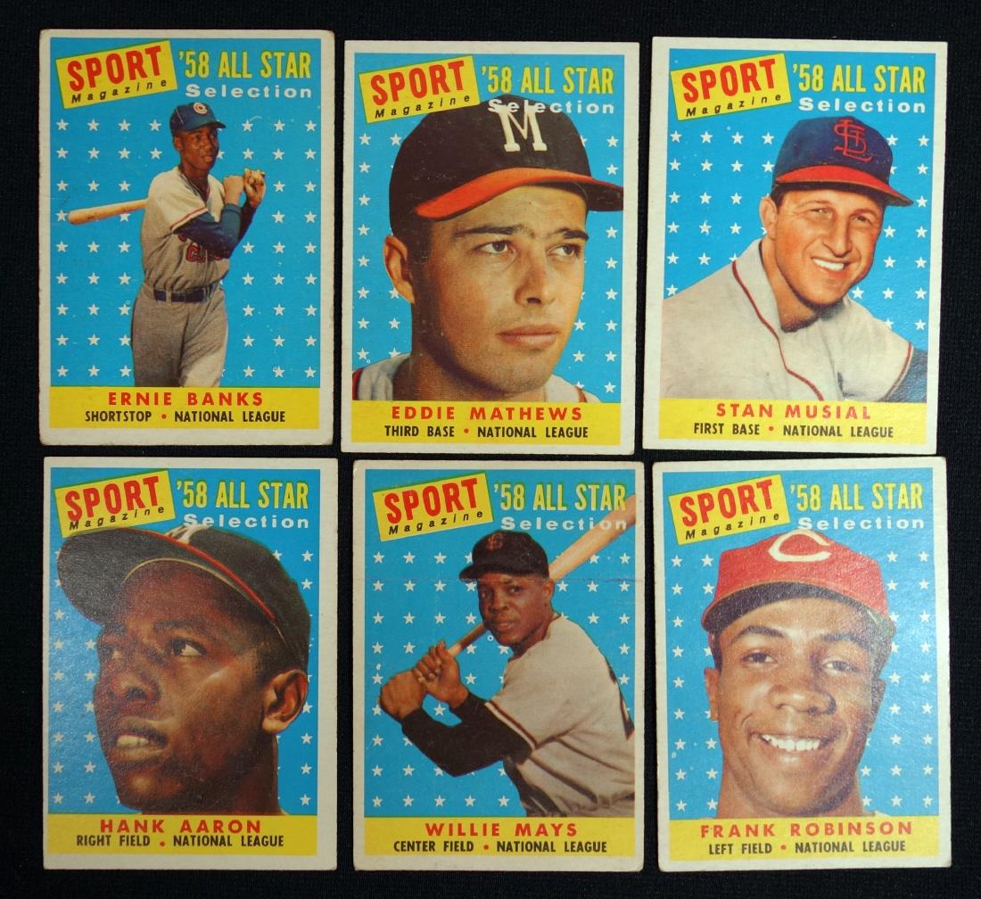 1958 TOPPS BASEBALL CARDS (6) (1 of 1)