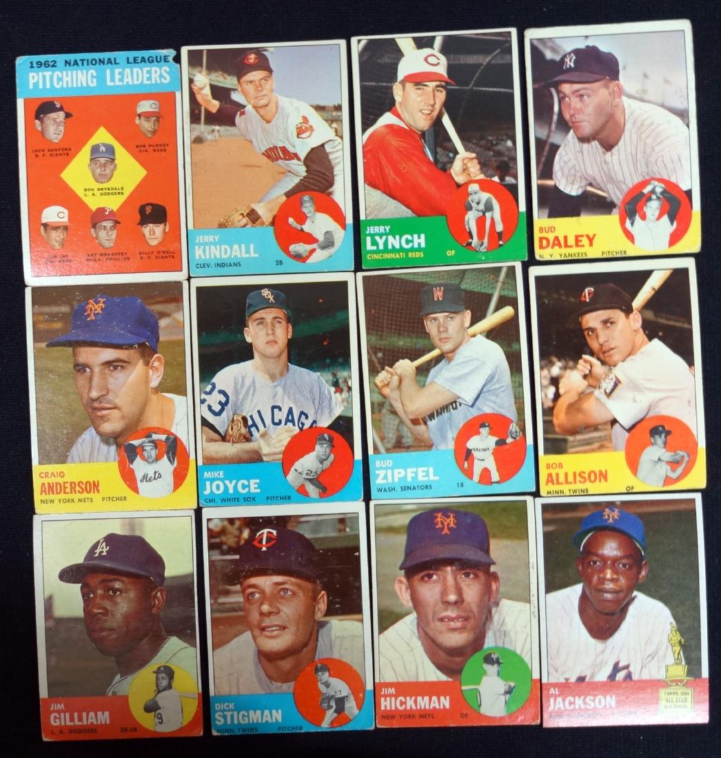 1963 TOPPS BASEBALL CARDS #7-#199 INCOMPLETE (35) (1 of 1)