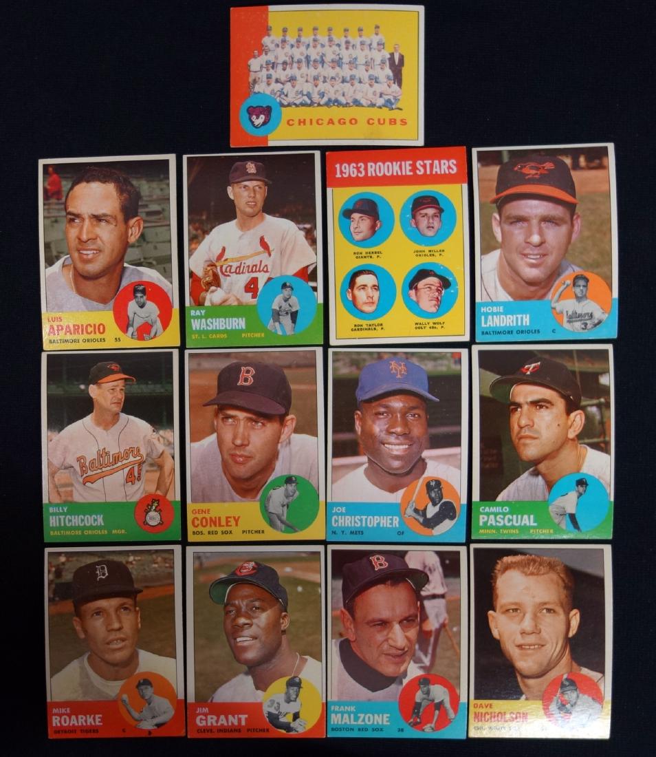 1963 TOPPS BASEBALL CARDS #205-#296 INCOMPLETE (38) (1 of 1)