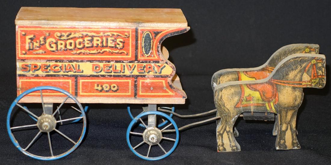 "FINE GROCERIES" HORSE DRAWN WAGON (1 of 1)