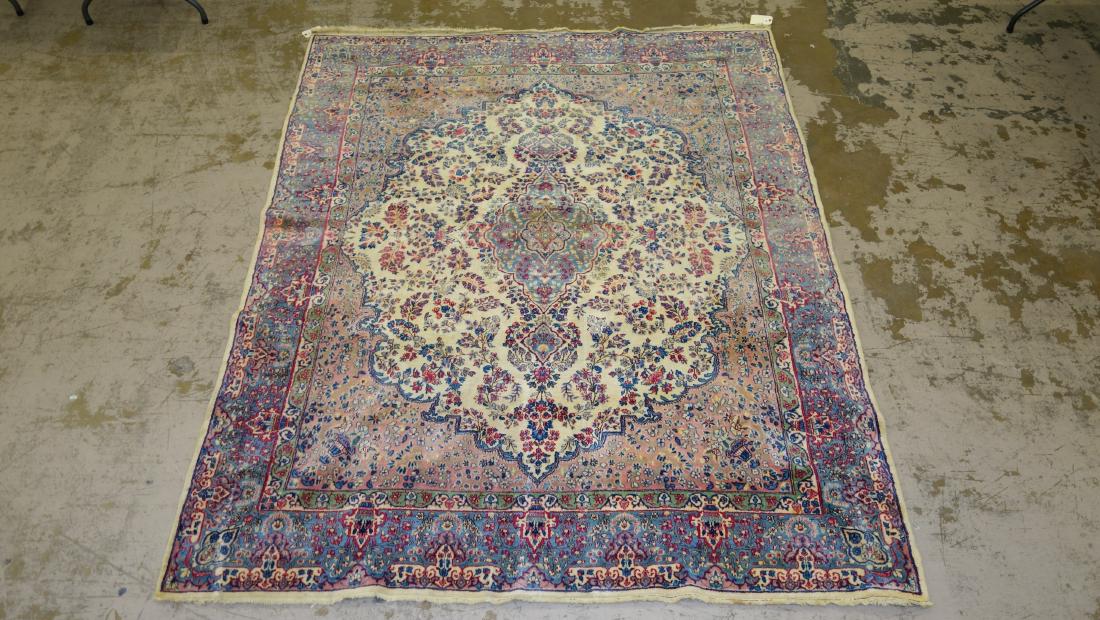 KIRMAN AREA RUG: 115" x 92", VG