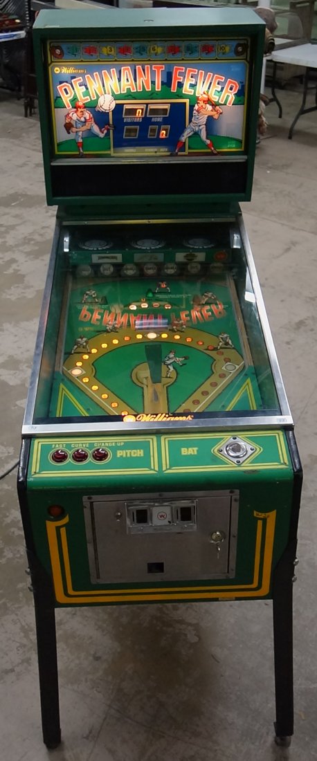 WILLIAMS "PENNANT FEVER" ARCADE GAME: Works, normal wear; H-67", L-56", G-VG