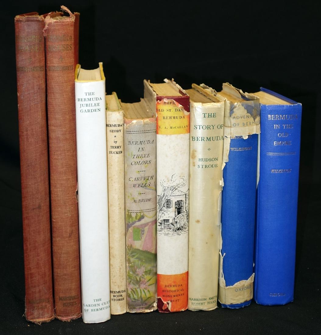 BERMUDA BOOKS (9): (1) "Bermuda's Story" by Terry Tucker, signed; (1) "The Bermuda Jubilee Garden" edited by Elfrida L. Wardman; (2) "Bermuda Houses" by John S. Humphreys; (1) "Bermuda in Three Colors" by Carveth Wells;