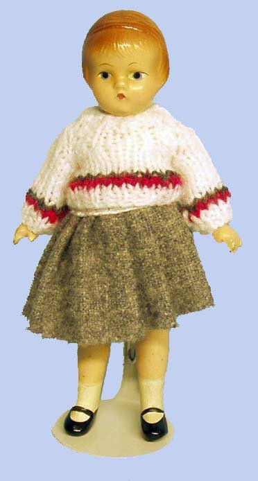 EFFANBEE WEE PATSY COMPOSITION DOLL: WEE PATSY - "Effanbee Wee Patsy" composition has slight crazing overall, re-dressed; H-6", G
