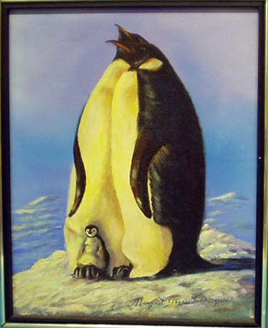489 Oil Painting Of Penguins By M Goodhart Duggins Nov 03
