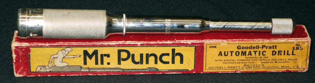"MR PUNCH" TOOL #185: Goodel-Pratt, Mass.; original box; box has normal wear; L-10", VG-EX