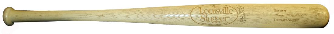 OVERSIZE BASEBALL BAT: Louisville Slugger, "George Babe Ruth"; hollow, wood grained material; normal wear; L-65", G-VG