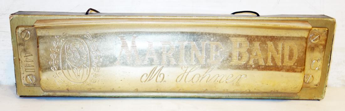 OVERSIZE HOHNER HARMONICA DISPLAY: Cardboard; wear; L-24", F-G