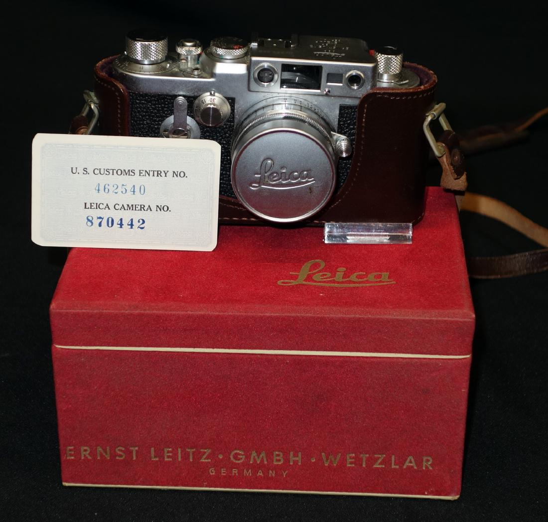 LEICA DBP CAMERA: NR870-442 Leather case; import certificate; original box; L-6", VG-EX