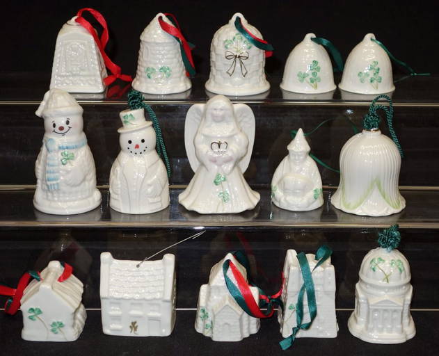 Belleek Christmas Ornaments (15) Pieces