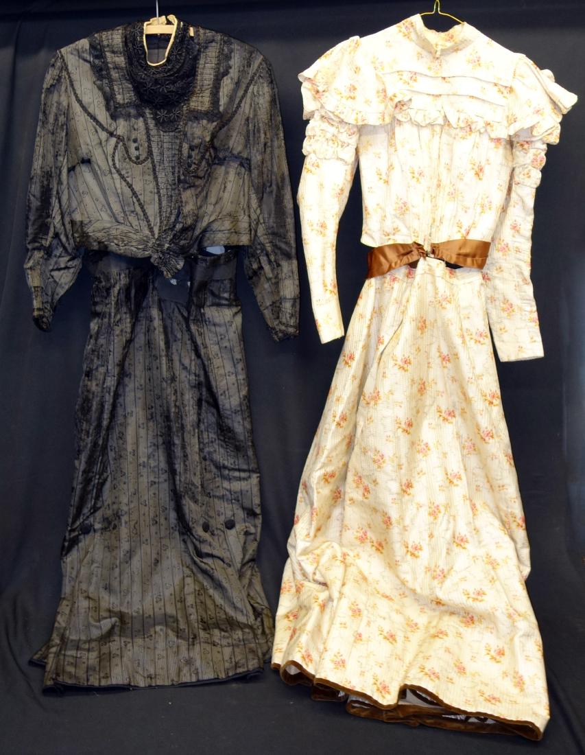 (2) VINTAGE LONG SKIRTS with MATCHING JACKETS: (1) EX, (1) has some wear