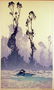 1019: OSCAR DROEGE Color Woodblock Landscape Print NR