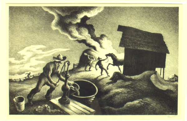 THOMAS HART BENTON Fire in the Barnyard NR