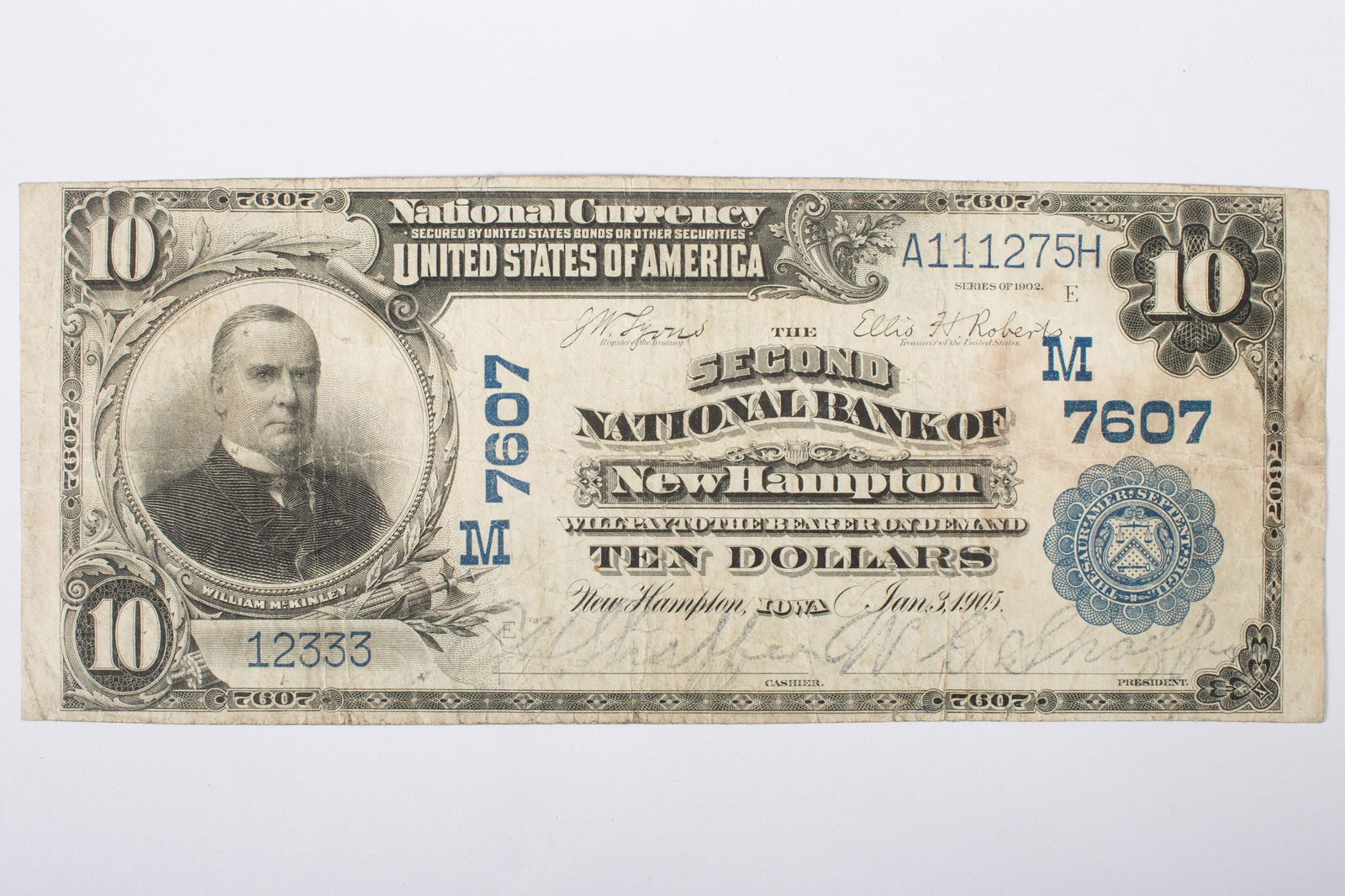 1902 $10 NATIONAL CURRENCY NEW HAMPTON IOWA (1 of 2)
