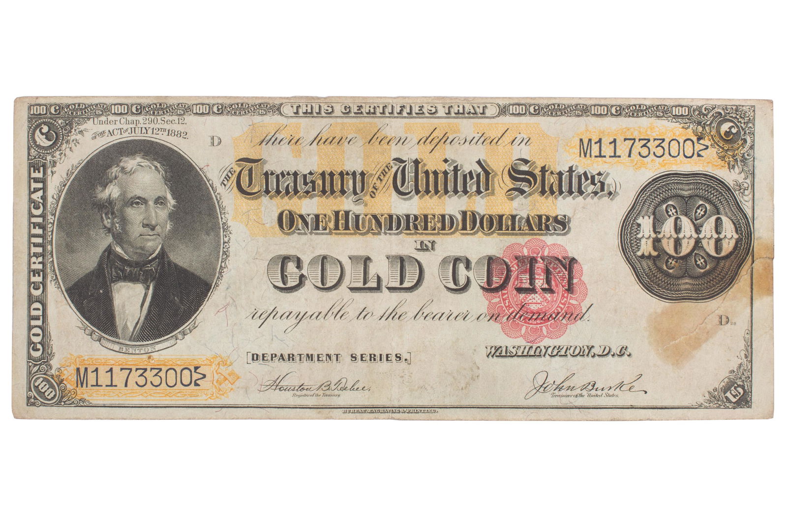 1882 $100 GOLD CERTIFICATE (1 of 2)