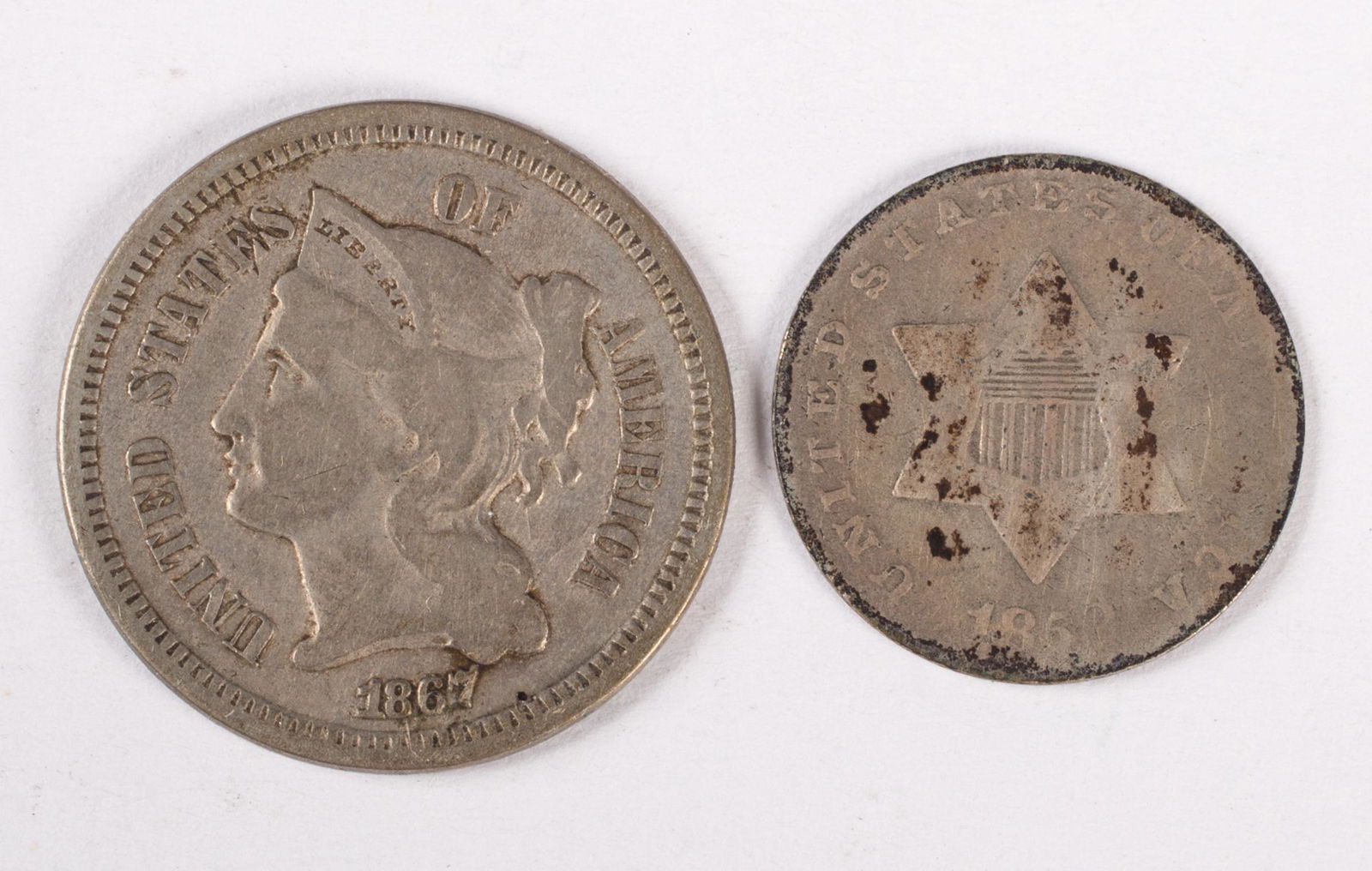 THREE CENT PIECES (2) (1 of 2)