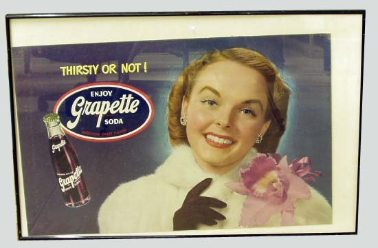 GRAPETTE CARDBOARD ADVERTISING SIGN
