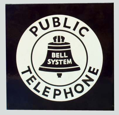 BELL SYSTEM PUBLIC TELEPHONE FLANGE SIGN