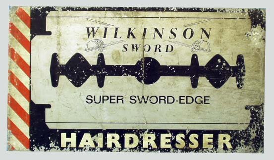 WILKINSON SWORD HAIRDRESSER FLANGE SIGN