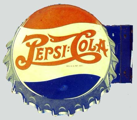 PEPSI COLA ADVERTISING FLANGE SIGN
