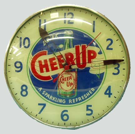 CHEER UP SODA ADVERTISING TELECHRON CLOCK
