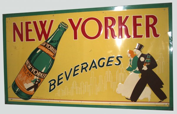 NEW YORKER SODA ADVERTISING TIN SIGN