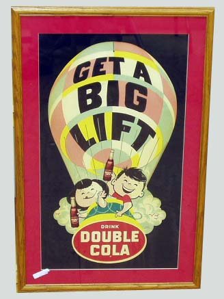 DOUBLE COLA ADVERTISING SIGN - DIE-CUT HANGER
