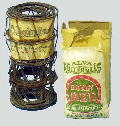 2 SALESMAN SAMPLE POULTRY FENCE & FLOUR SACK