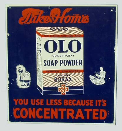 OLD SOAP POWDER TIN ADVERTISING SIGN