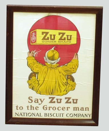 ZUZU GINGERSNAPS FRAMED ADVERTISING POSTER