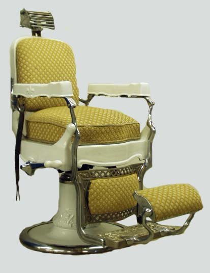 KOKEN BARBER CHAIR - METAL & PORCELAIN